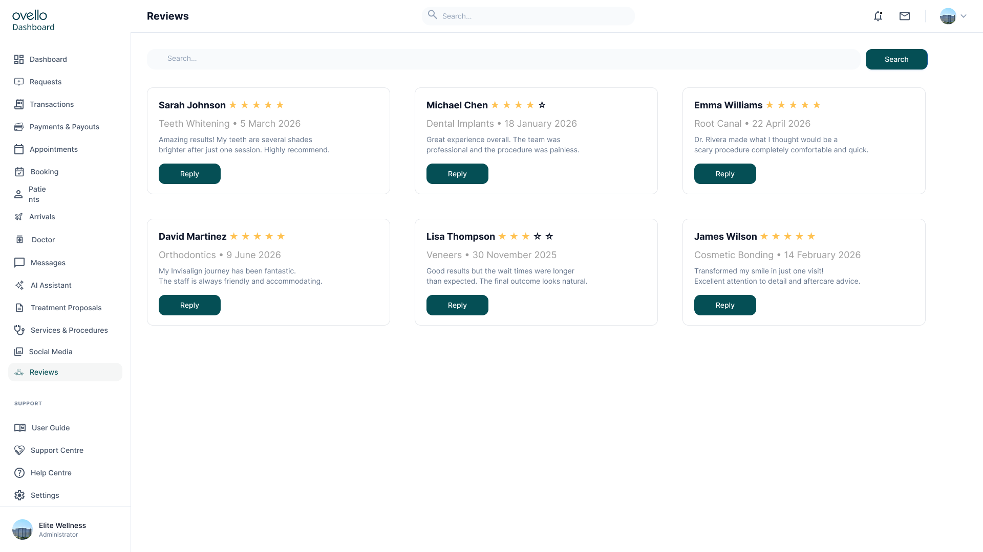 Ovello reviews and social media